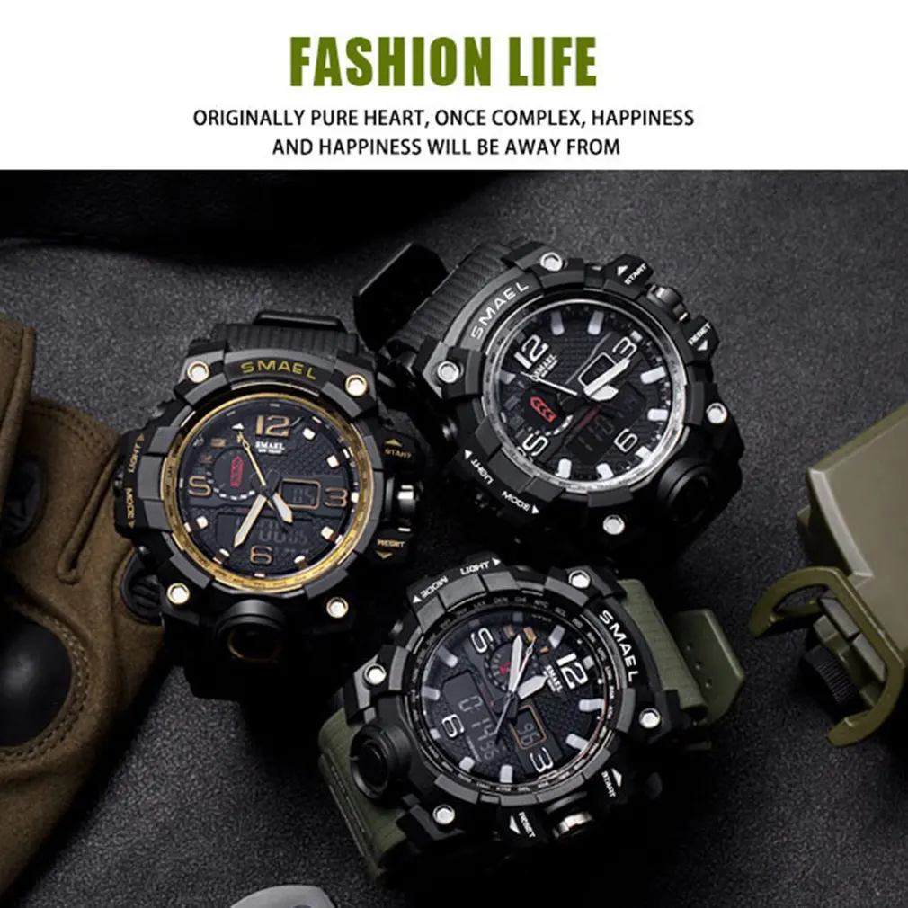 SMAEL Mens Waterproof LED Digital Chronograph Watches for Man Sport Male Clock Stop Army Military Watch Multifunction Outdoor
SMAEL Mens Waterproof LED Digital Chronograph Watches for Man Sport Male Clock Stop Army Military Watch Multifunction Outdoor