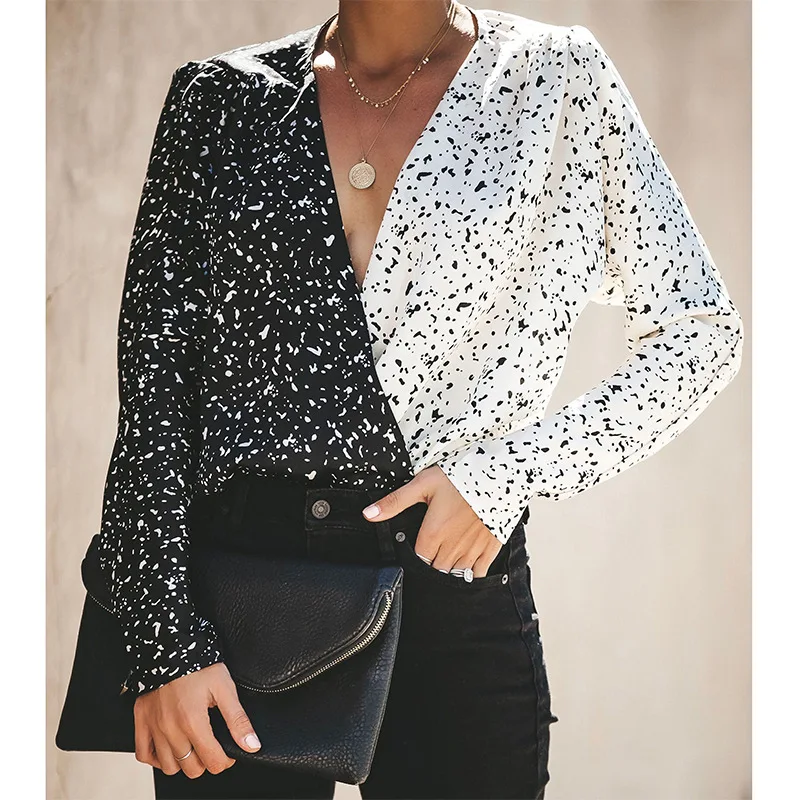 2019 Ladies Womens Top Blouses Patchwork Black White Fashion Women Long Sleeve Twisted Open Back Loose Tops Casual Shirt Blouse
2019 Ladies Womens Top Blouses Patchwork Black White Fashion Women Long Sleeve Twisted Open Back Loose Tops Casual Shirt Blouse