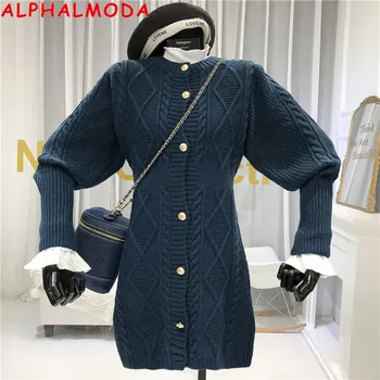 ALPHALMODA 2019 Winter New French Elegant Twisted Sweater Dress Women's Long Sleeve Single Breasted Female Tidy Knit Outfit 
ALPHALMODA 2019 Winter New French Elegant Twisted Sweater Dress Women's Long Sleeve Single Breasted Female Tidy Knit Outfit