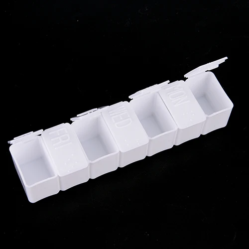 1PCS 7 Days Weekly Tablet Pill Medicine Box Holder Pill Box Splitters Storage Organizer Container Case
1PCS 7 Days Weekly Tablet Pill Medicine Box Holder Pill Box Splitters Storage Organizer Container Case