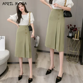 Spring Autumn 2020 Formal OL Style Women Midi Long Skirts Button High Waist A-Line Knee Length Pleated Skirt Female
Spring Autumn 2020 Formal OL Style Women Midi Long Skirts Button High Waist A-Line Knee Length Pleated Skirt Female