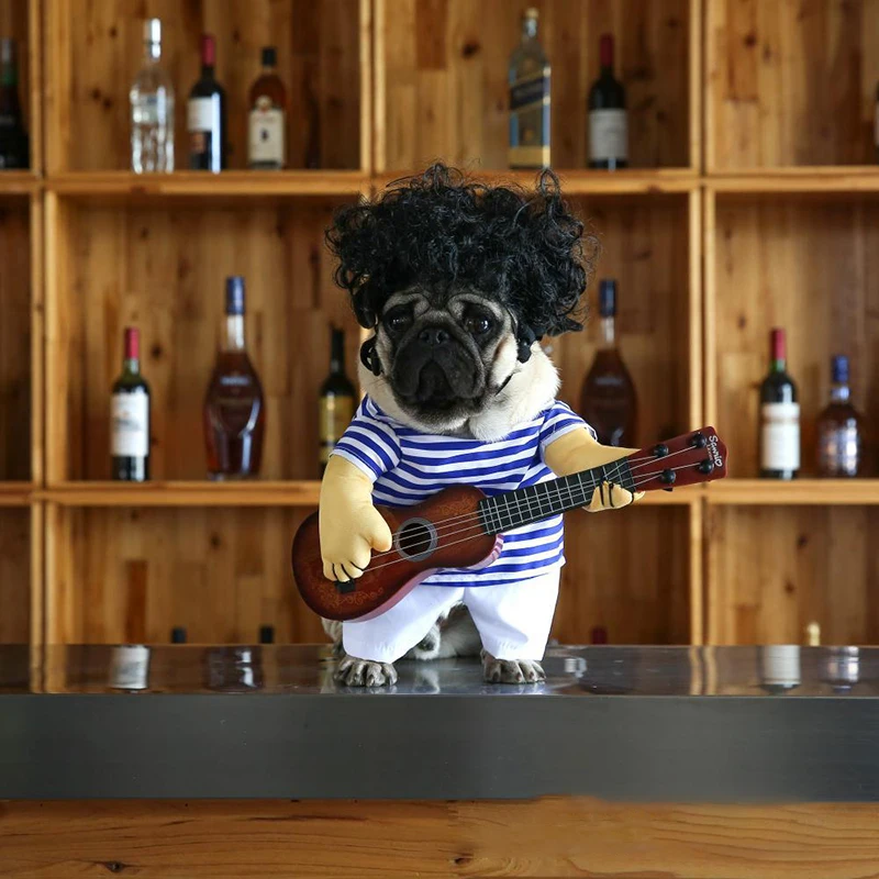 New Funny Pet Clothes Cosplay Guitar Player Dog Cat Halloween Party Cute Costume Clothing Comfort For Small Medium Dog
New Funny Pet Clothes Cosplay Guitar Player Dog Cat Halloween Party Cute Costume Clothing Comfort For Small Medium Dog
