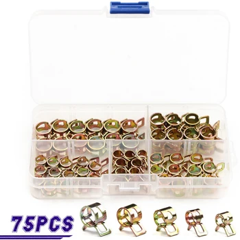 75PCS M6-M10 Spring Clip Hose Clamp Fastener Fuel Line Hose Water Pipe Air Tube Car Plumbing Fastener Assortment Kit
75PCS M6-M10 Spring Clip Hose Clamp Fastener Fuel Line Hose Water Pipe Air Tube Car Plumbing Fastener Assortment Kit