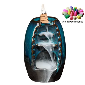 With Cones Free Gift Waterfall Incense Burner Ceramic Incense Holder,Option for Mixed Incense Cones (Burner Size L and Size M)
With Cones Free Gift Waterfall Incense Burner Ceramic Incense Holder,Option for Mixed Incense Cones (Burner Size L and Size M)