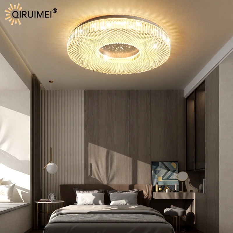 Dimming Crystal Creative New Modern LED Ceiling Lights Indoor Lighting Bedroom Dining Living Room Villa Hall Lamps With Remote | Лампы и