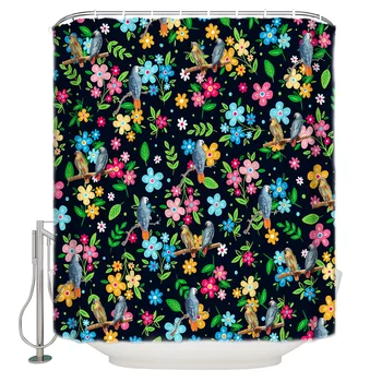 WARMTOUR Shower Curtain Black Color Parrot Flower Spring Bath Curtains Bathroom Decor with Hooks
WARMTOUR Shower Curtain Black Color Parrot Flower Spring Bath Curtains Bathroom Decor with Hooks