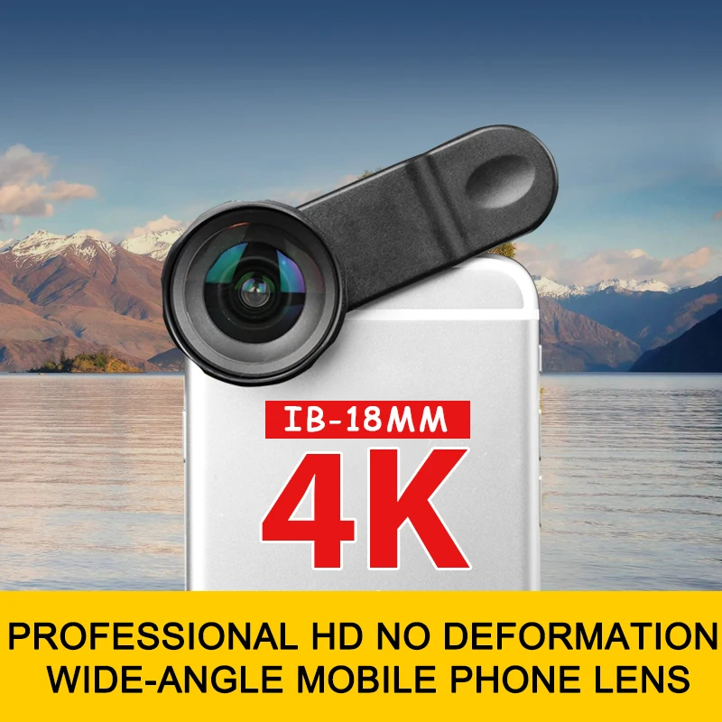 Professional 18 mm Super 4K HD Wide Angle Phone Lens For iphone x 8 7plus Samsung Galaxy Phone camera Lens Kit
Professional 18 mm Super 4K HD Wide Angle Phone Lens For iphone x 8 7plus Samsung Galaxy Phone camera Lens Kit