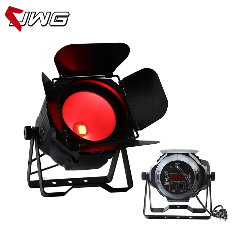 

Free Shipping High Brightness 200w COB RGBWA UV 6in1 Led Par Light Good Wash Effect PAR Can 200W Barndoor For Stage Theater DJ