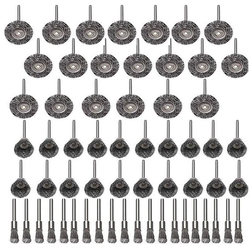 Steel Rotary Brush for 60Pcs m Shank Wire Wheel Brush Mini Drill Rotary Tool for Metal Rust Polishing
Steel Rotary Brush for 60Pcs m Shank Wire Wheel Brush Mini Drill Rotary Tool for Metal Rust Polishing