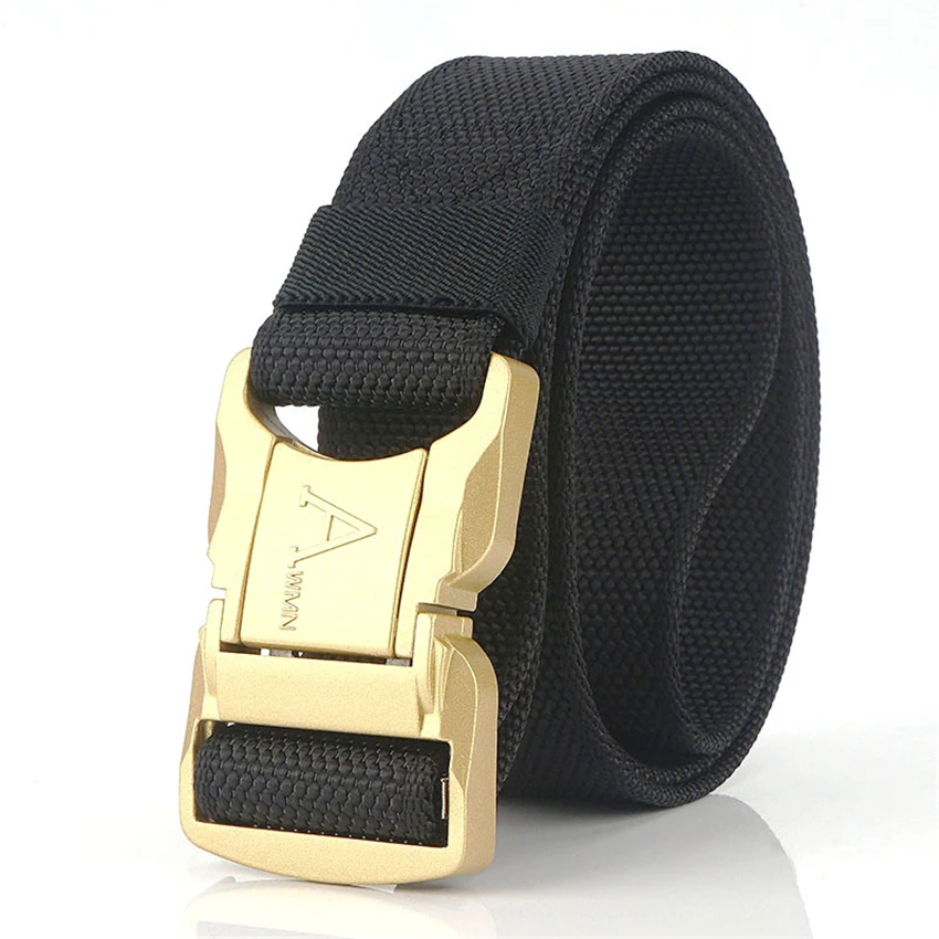 Fashion Men Belt Outdoor True Nylon Tactical Designer Belt For Jeans Gold Durable Alloy Pluggable Buckle Trousers Men's Belt New
Fashion Men Belt Outdoor True Nylon Tactical Designer Belt For Jeans Gold Durable Alloy Pluggable Buckle Trousers Men's Belt New