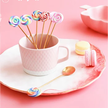 4Pcs/set Spoon Forks Stainless Steel Ice Cream Stirring Teaspoon Lollipop Handle Tableware for Salad Dessert Honey Cake Honey 
4Pcs/set Spoon Forks Stainless Steel Ice Cream Stirring Teaspoon Lollipop Handle Tableware for Salad Dessert Honey Cake Honey