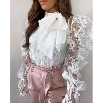 Sexy Lace Mesh Floral See Through Top Women Elegant Puff Sleeve T Shirts Casual Loose Bandage Clubwear Fashion Summer Pullover
Sexy Lace Mesh Floral See Through Top Women Elegant Puff Sleeve T Shirts Casual Loose Bandage Clubwear Fashion Summer Pullover