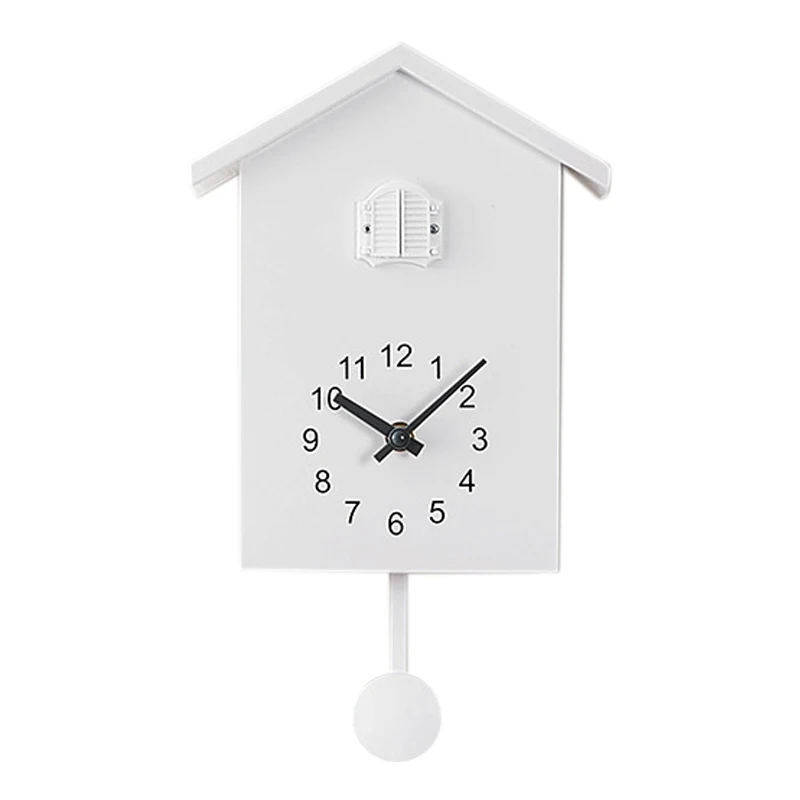 Фото Cuckoo Clock Wall Clock- Movement Chalet-Style Minimalist Modern Design White | Дом и сад