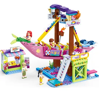 Blocks Toy Amusement Park Mermaid Ship kits DIY Model Building Blocks Pirate Ship Sets Fit Bricks Kids Toy Children Gift 5 Dolls
Blocks Toy Amusement Park Mermaid Ship kits DIY Model Building Blocks Pirate Ship Sets Fit Bricks Kids Toy Children Gift 5 Dolls