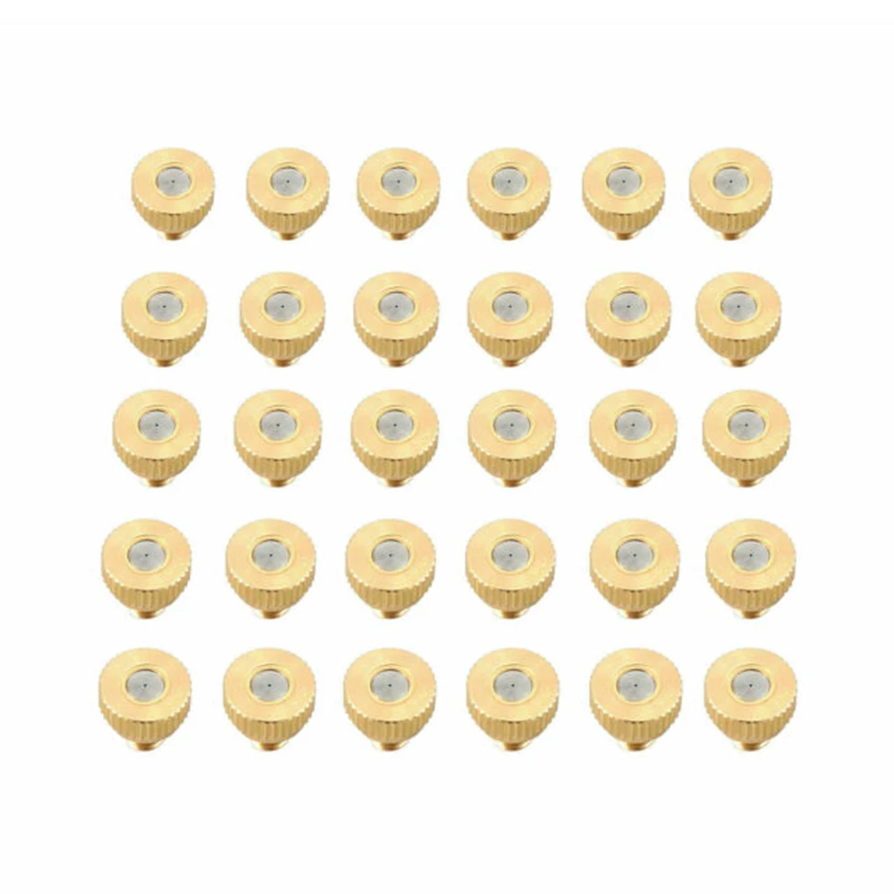 50X Brass Misting Nozzles Water Mister Sprinkle For Cooling System 0.012\"10/24UN Body Stainless Steel | Дом и сад
