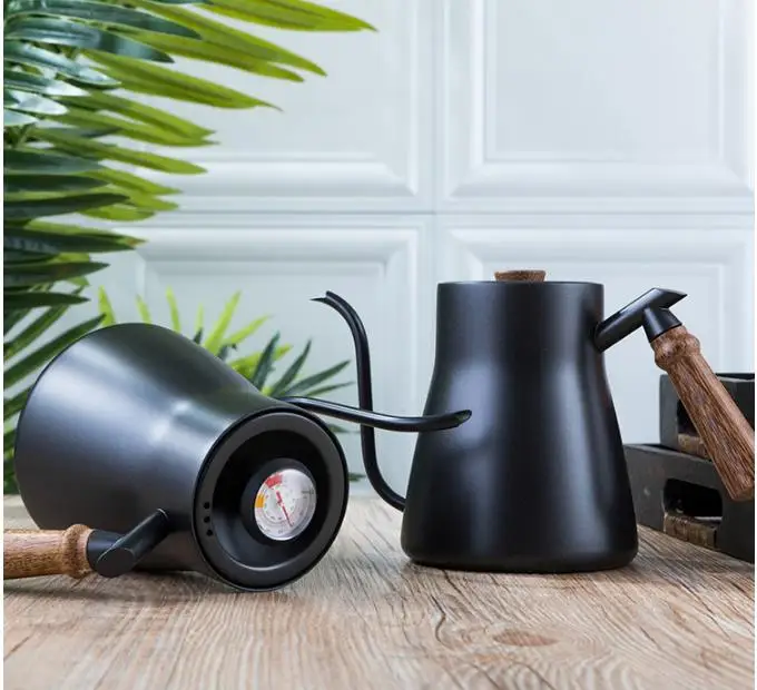 850ML Stainless Steel Coffee Pot Espresso Coffee Drip Maker Kettle With Thermometer Teapot Kettle Tool
850ML Stainless Steel Coffee Pot Espresso Coffee Drip Maker Kettle With Thermometer Teapot Kettle Tool