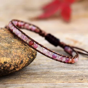 Cute Stone Wrap Bracelets for Women Pink Tourmaline Cord Vegan Bracelet Bangle 4mm Beads Bracelet Christmas Jewelry Gifts
Cute Stone Wrap Bracelets for Women Pink Tourmaline Cord Vegan Bracelet Bangle 4mm Beads Bracelet Christmas Jewelry Gifts