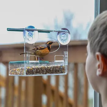 Window Bird Feeder with Strong Suction Cups Seed Tray Outdoor Acrylic Bird Feeder Outside Hanging Birdhouse Kits for Wild Birds
Window Bird Feeder with Strong Suction Cups Seed Tray Outdoor Acrylic Bird Feeder Outside Hanging Birdhouse Kits for Wild Birds