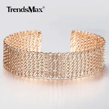 20mm Big Width 585 Rose Gold Charm Bracelet Opening Cuff Bangle for Women Twisted Link Chain Wristband Wedding Jewelry CB51
20mm Big Width 585 Rose Gold Charm Bracelet Opening Cuff Bangle for Women Twisted Link Chain Wristband Wedding Jewelry CB51