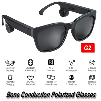 G2 Bone Conduction Bluetooth 5.0 Sunglasses Open-Ear Headset Polarized Eyeglasses Wireless Glasses 
G2 Bone Conduction Bluetooth 5.0 Sunglasses Open-Ear Headset Polarized Eyeglasses Wireless Glasses