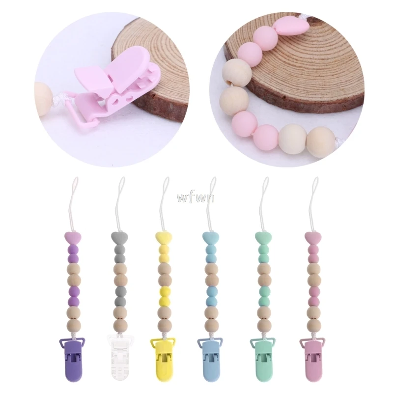Wooden Bead Dummy Clip Holder Pacifier Clips Soother Chains Baby Teething Toy MAY10 dropship
Wooden Bead Dummy Clip Holder Pacifier Clips Soother Chains Baby Teething Toy MAY10 dropship