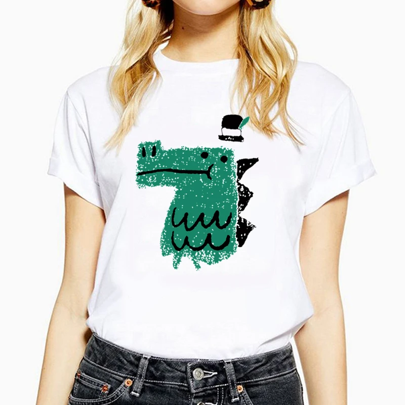 2021 Summer Women t shirt Funny Cartoon Print t-shirt Plus size Short sleeve O-neck Tops Tee White tshirts
2021 Summer Women t shirt Funny Cartoon Print t-shirt Plus size Short sleeve O-neck Tops Tee White tshirts