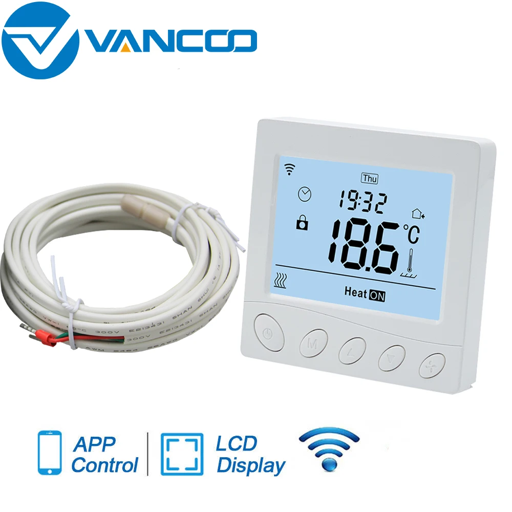 Vancoo Smart WIFI Electric Thermostat for Underfloor Heating LCD Display Temperature Controller Thermoregulator for Warm Floor
Vancoo Smart WIFI Electric Thermostat for Underfloor Heating LCD Display Temperature Controller Thermoregulator for Warm Floor