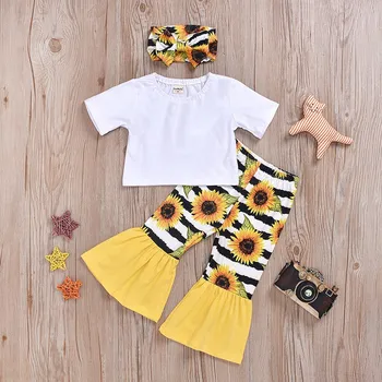 3Pcs Newborn Infant Baby Girls Solid Tops Sunflower Trousers Clothes Set Baby Clothes M1203
3Pcs Newborn Infant Baby Girls Solid Tops Sunflower Trousers Clothes Set Baby Clothes M1203