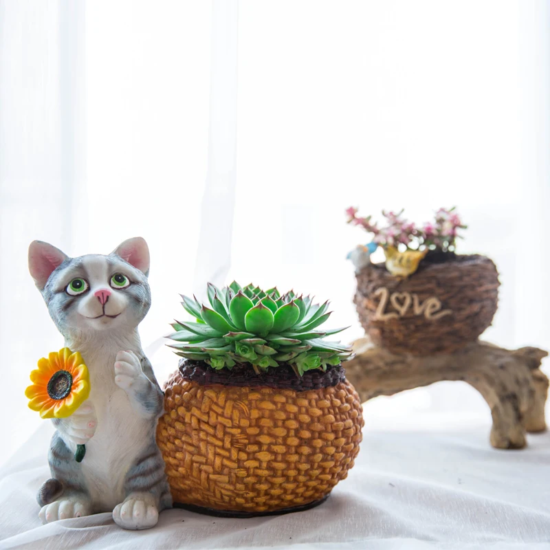 Pastoral Cute Kitten Squirrel Bird Flower Pot Ornaments Art Garden Balcony Figurines Decoration Outdoor Garden Resin Vase Crafts
Pastoral Cute Kitten Squirrel Bird Flower Pot Ornaments Art Garden Balcony Figurines Decoration Outdoor Garden Resin Vase Crafts