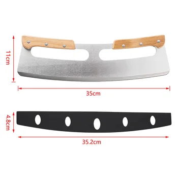 Two-handle Pizza Cutter Wooden Handle Half-round Pizza Hob Easy to Operate Rocker Knives for Kitchen Tool HG99
Two-handle Pizza Cutter Wooden Handle Half-round Pizza Hob Easy to Operate Rocker Knives for Kitchen Tool HG99