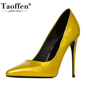 Taoffen Leather Pattern Women Pumps Fashion Solid Color Shoes Women Pointed Toe Wedding Party Thin Heels Footwear Size 35-45
Taoffen Leather Pattern Women Pumps Fashion Solid Color Shoes Women Pointed Toe Wedding Party Thin Heels Footwear Size 35-45