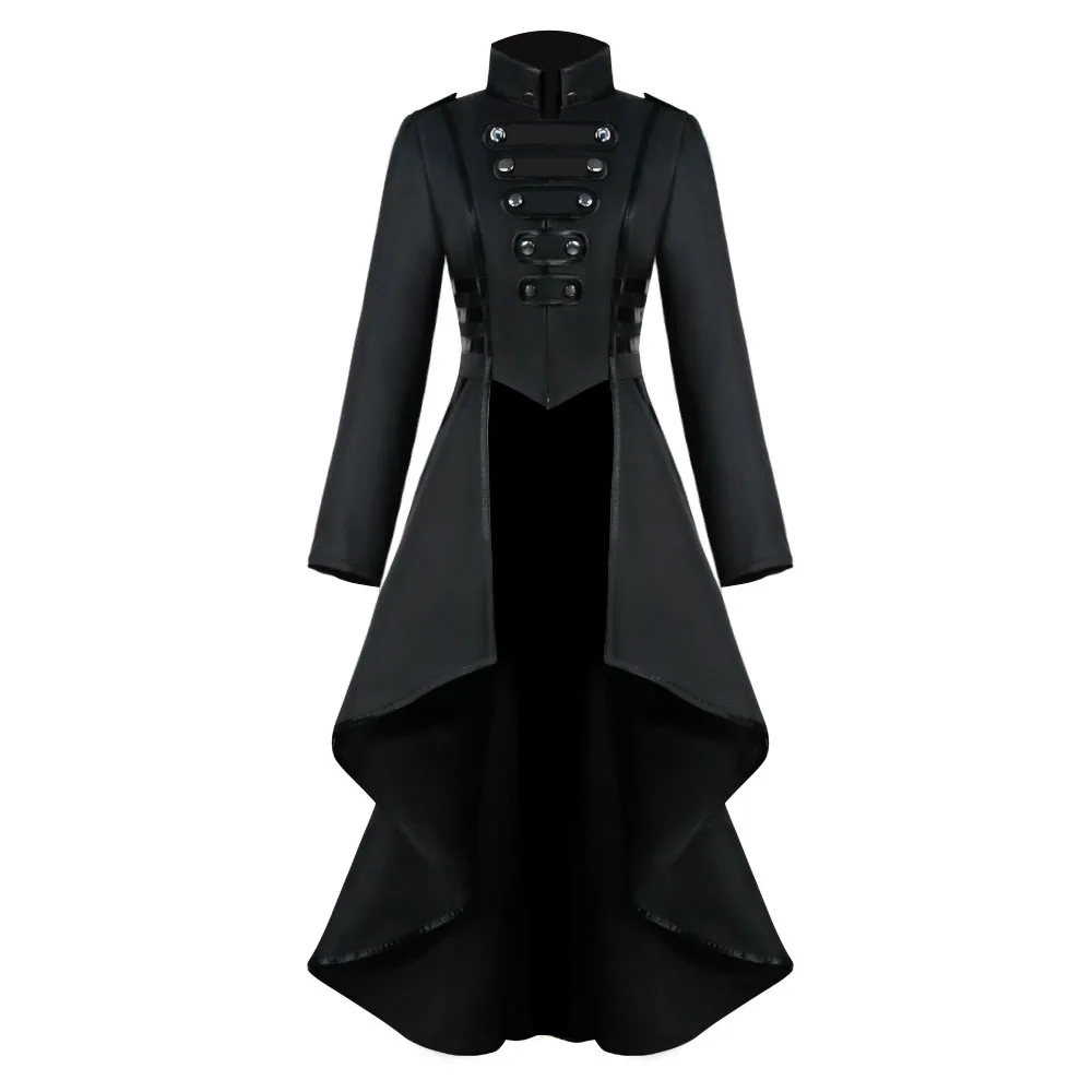Женское винтажное пальто Rosetic длинное с лацканами асимметричным подолом в стиле