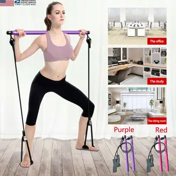 Portable Pilates Yoga Bar Kit Resistance Band Adjustable Exercise Stick Toning
Portable Pilates Yoga Bar Kit Resistance Band Adjustable Exercise Stick Toning