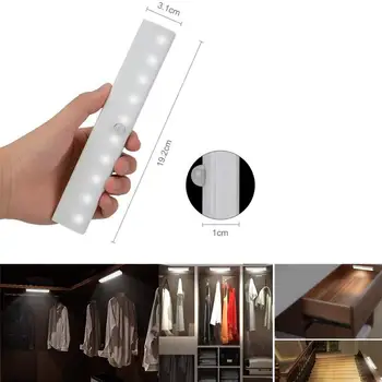 IR Infrared Motion Detector Sensor Closet Night Light LED Cabinet Lamp 10 LED Induction Wardrobe Step Lights Drawer Lighting
IR Infrared Motion Detector Sensor Closet Night Light LED Cabinet Lamp 10 LED Induction Wardrobe Step Lights Drawer Lighting