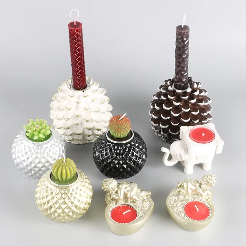 Creative Paraffin Candlestick Pinecone Angel Elephant Diamond Ball Modeling Multicolor Candle Holder Christmas Gift Decorations
Creative Paraffin Candlestick Pinecone Angel Elephant Diamond Ball Modeling Multicolor Candle Holder Christmas Gift Decorations
