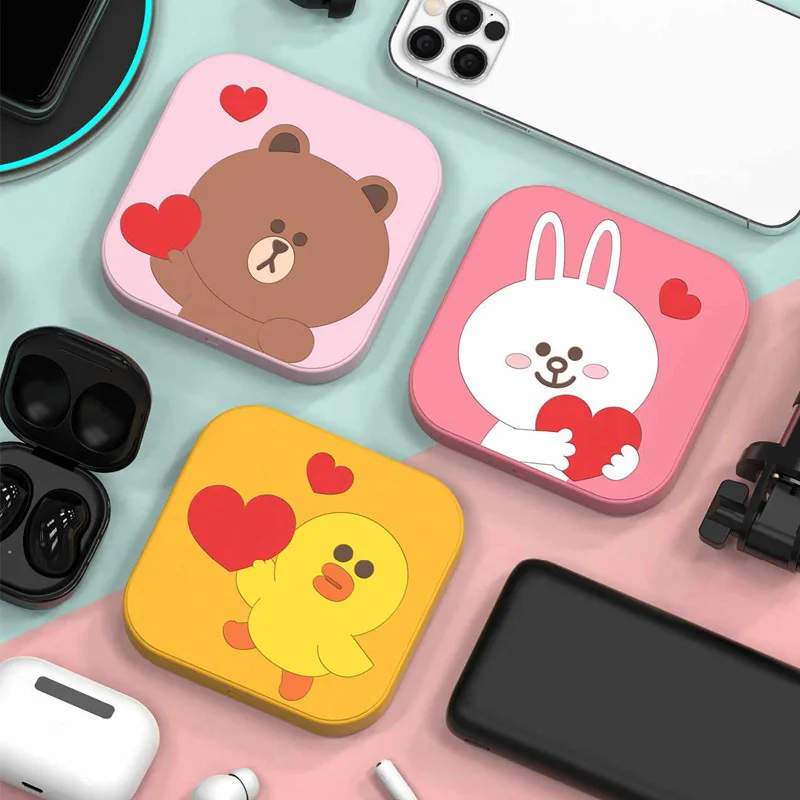 Силиконовое Беспроводное зарядное устройство Line Friends с изображением коричневого медведя, быстрая зарядка, портативное беспроводное зарядное устройство 
Силиконовое Беспроводное зарядное устройство Line Friends с изображением коричневого медведя, быстрая зарядка, портативное беспроводное зарядное устройство