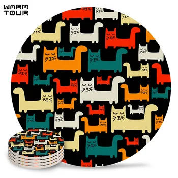 4/6/8 PCS Animal Cat Colored Fill Pattern Black Background Placemat Ceramic Drink Coasters Table Decoration Absorbent Moisture 
4/6/8 PCS Animal Cat Colored Fill Pattern Black Background Placemat Ceramic Drink Coasters Table Decoration Absorbent Moisture