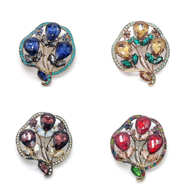 

PD BROOCH New Tulip Pin Korean Retro Fashion Flower Corsage Simple Temperament Pin Women Accessories