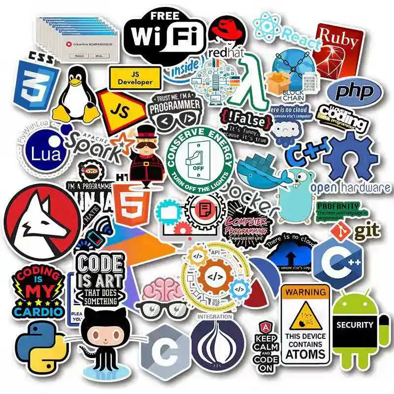 50pcs not repeat programming stickers for programmers suitcase stickers lovely waterproof guitar skateboard graffiti stickers
50pcs not repeat programming stickers for programmers suitcase stickers lovely waterproof guitar skateboard graffiti stickers