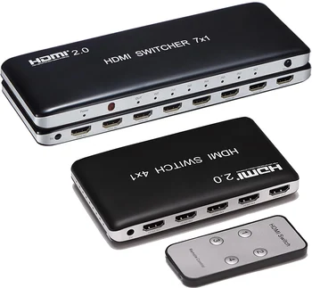 4K 60HZ HDMI Switch 7x1 4x1 3x1 HDMI 2.0 Switcher Video Converter with IR Remote HDCP 2.2 HDR 3D for PS3 PS4 XBOX PC to TV HDTV
4K 60HZ HDMI Switch 7x1 4x1 3x1 HDMI 2.0 Switcher Video Converter with IR Remote HDCP 2.2 HDR 3D for PS3 PS4 XBOX PC to TV HDTV