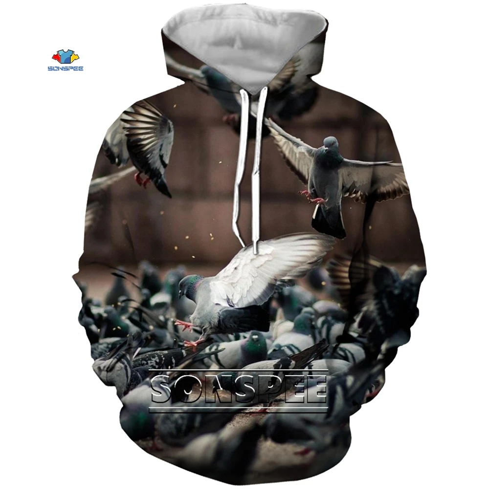SONSPEE Men's 3D Print Hoodie Animal Birds Pigeon Funny Casual Men Women Autum Long Sleeve Pullover Tops Sweatshirt Oversized
SONSPEE Men's 3D Print Hoodie Animal Birds Pigeon Funny Casual Men Women Autum Long Sleeve Pullover Tops Sweatshirt Oversized