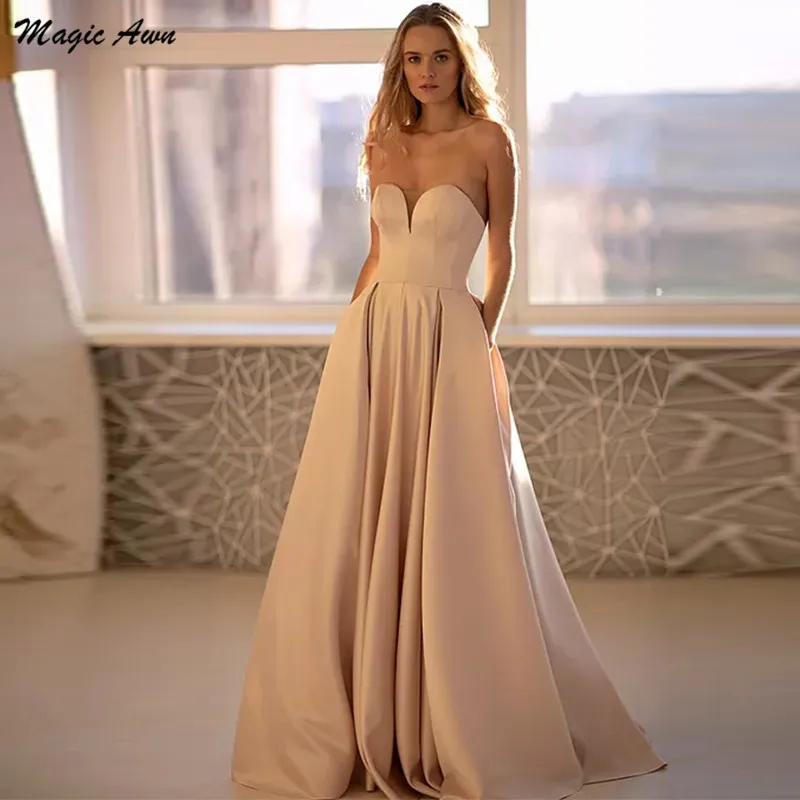 Magic Awn Simple Blush Boho Wedding Dresses 2021 Sweetheart Beach Princess Bride Dress A-Line Lace-Up Back Sweep Train Robes
Magic Awn Simple Blush Boho Wedding Dresses 2021 Sweetheart Beach Princess Bride Dress A-Line Lace-Up Back Sweep Train Robes