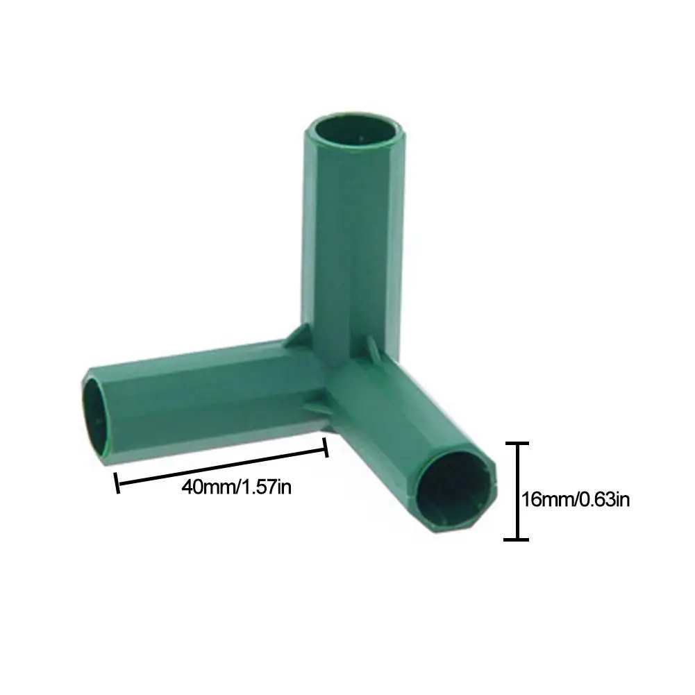 16MM Greenhouse Frame Connectors PVC Fitting 5 Types Stable Support