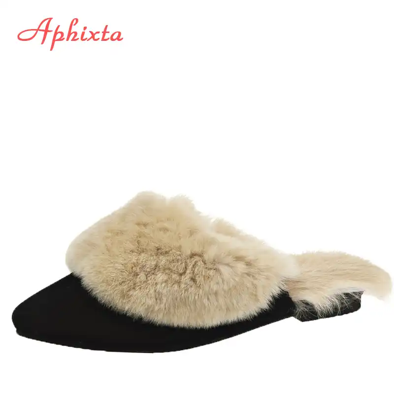 animal fur slippers