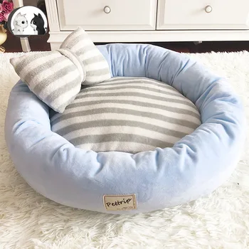 

Bow Tie Pillow Dog Bed Luxury Princess Kennel Puppy Cat Winter Warm Sofa House Soft Plush Mat for Dog Both Sides Are Available