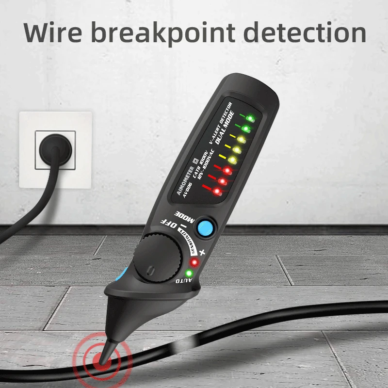 Non-Contact Voltage Detector Tester AIMOMETER AVD06 Socket Wall AC Power Outlet Live Test Pen Indicator 12~1000V Multimeter
Non-Contact Voltage Detector Tester AIMOMETER AVD06 Socket Wall AC Power Outlet Live Test Pen Indicator 12~1000V Multimeter