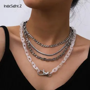 IngeSight.Z 4Pcs/Set Multi Layered Stainless Steel Choker Necklace Collar Gothic Acrylic Acetic Acid Pendant Necklaces Jewelry
IngeSight.Z 4Pcs/Set Multi Layered Stainless Steel Choker Necklace Collar Gothic Acrylic Acetic Acid Pendant Necklaces Jewelry