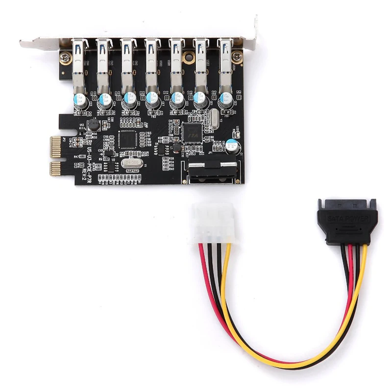 Адаптер-карта PCI-E 7 портов USB 3 0 (7 внешних s) с хост-контроллером разъема питания |
