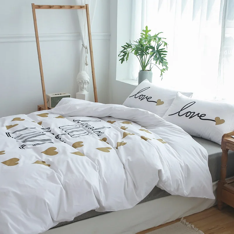 Love print bedding set girls white princess bedspread cotton soft duvet covers pastoral duvet bed linen sheet pillowcase 4pcs 
Love print bedding set girls white princess bedspread cotton soft duvet covers pastoral duvet bed linen sheet pillowcase 4pcs