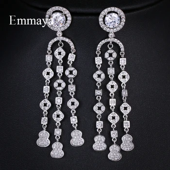 Emmaya Charming Design Silver Plated Chinese Style Tassel Coin Shape AAA CZ Long Earring For Women Wedding Decoration Choice
Emmaya Charming Design Silver Plated Chinese Style Tassel Coin Shape AAA CZ Long Earring For Women Wedding Decoration Choice